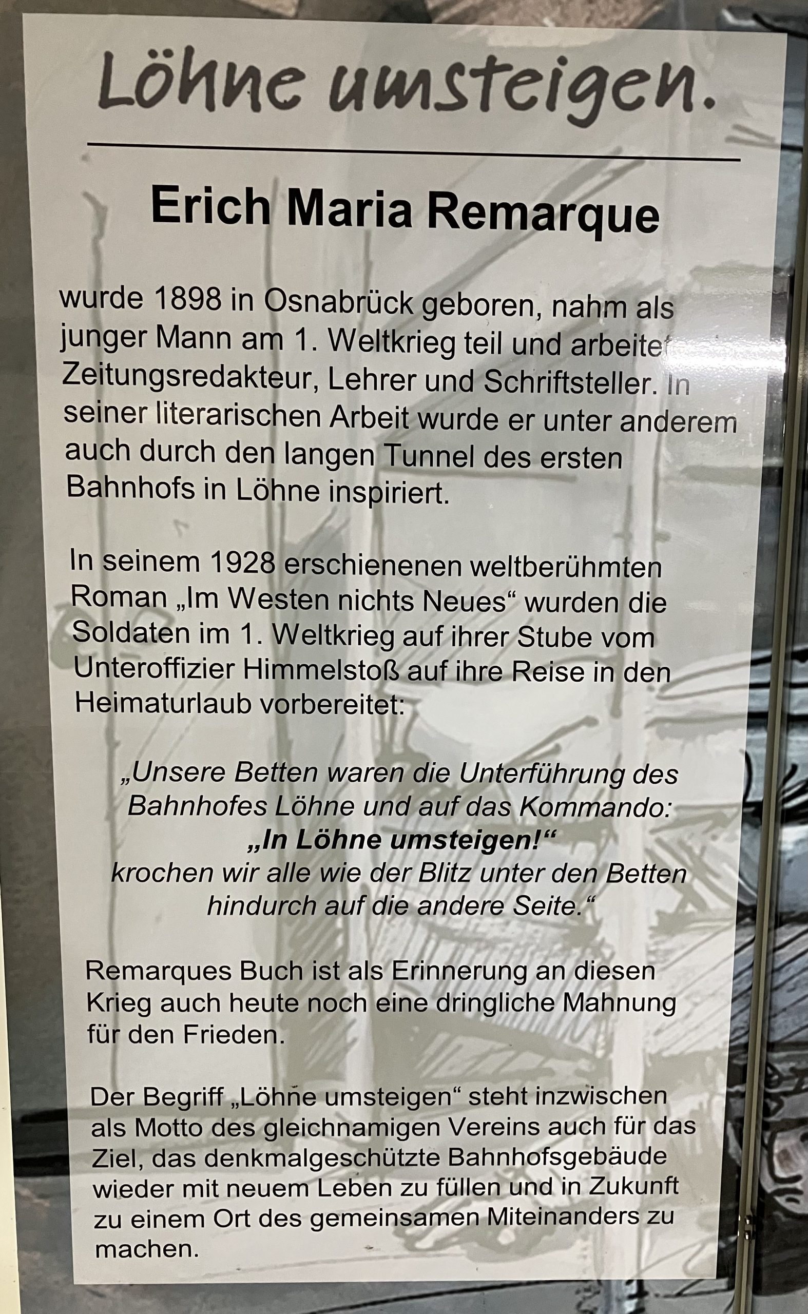 Infotafel ,,Löhne umsteigen’’